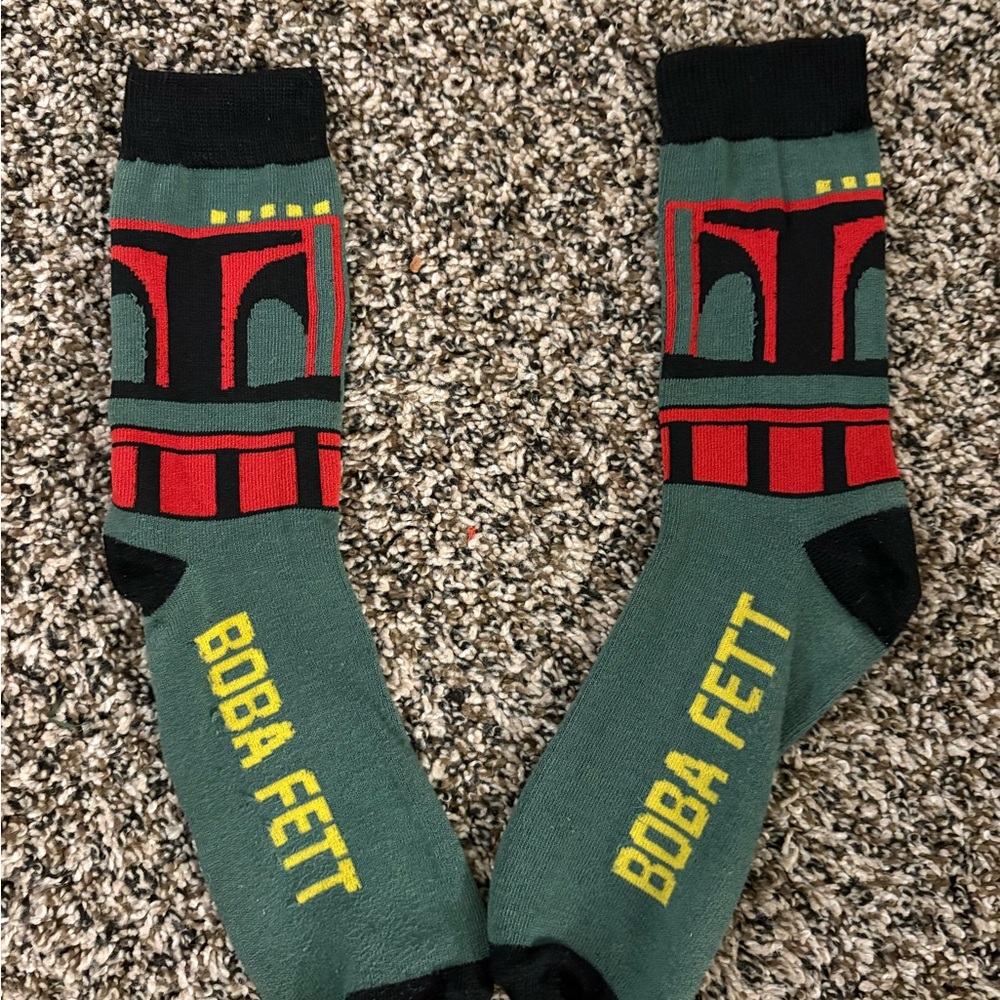 Boba Fett Themed Socks - Green and Black